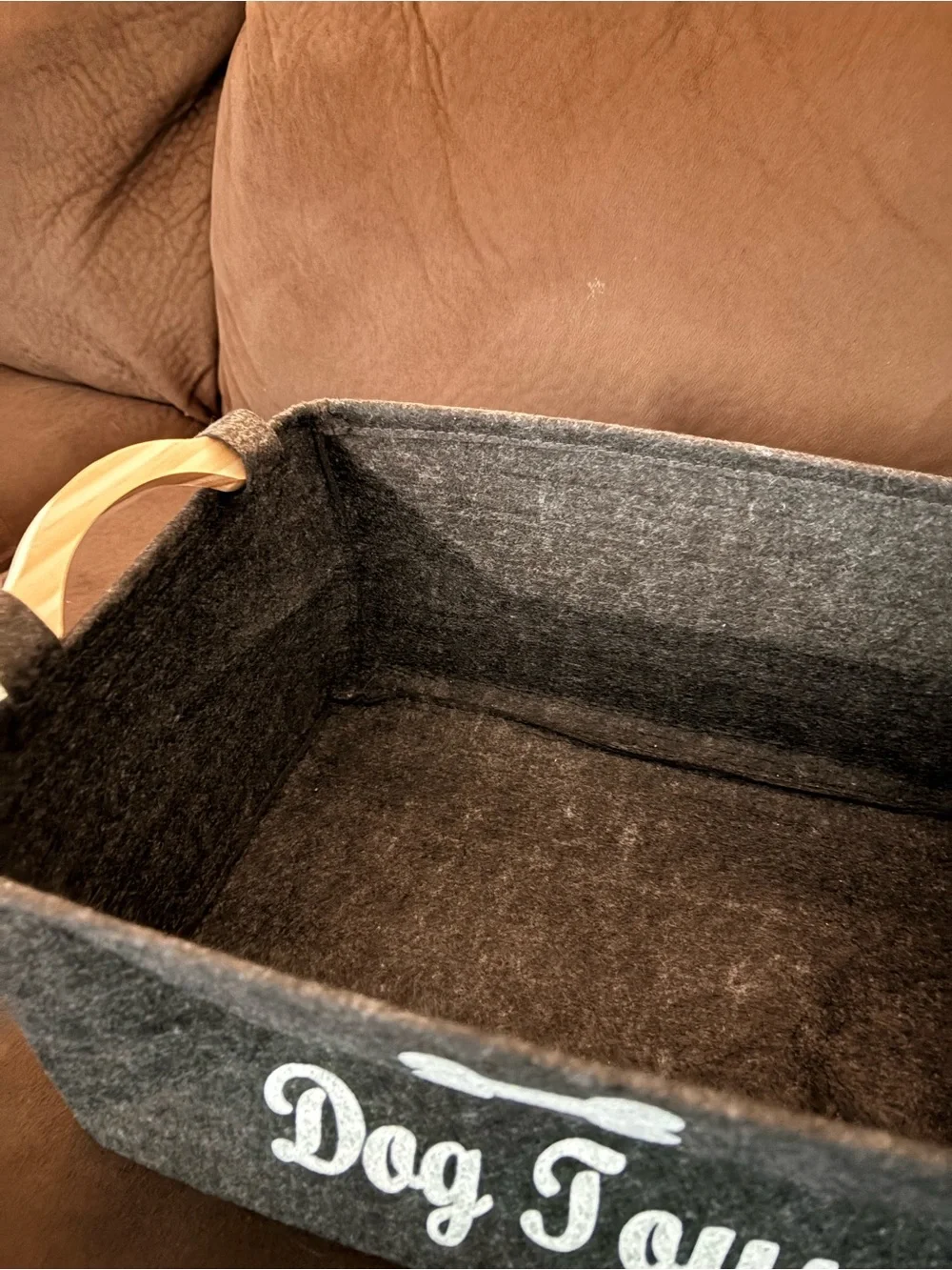 BRAND NEW Gray Felt Dog Toy Storage Bin - Stylish Organizer
